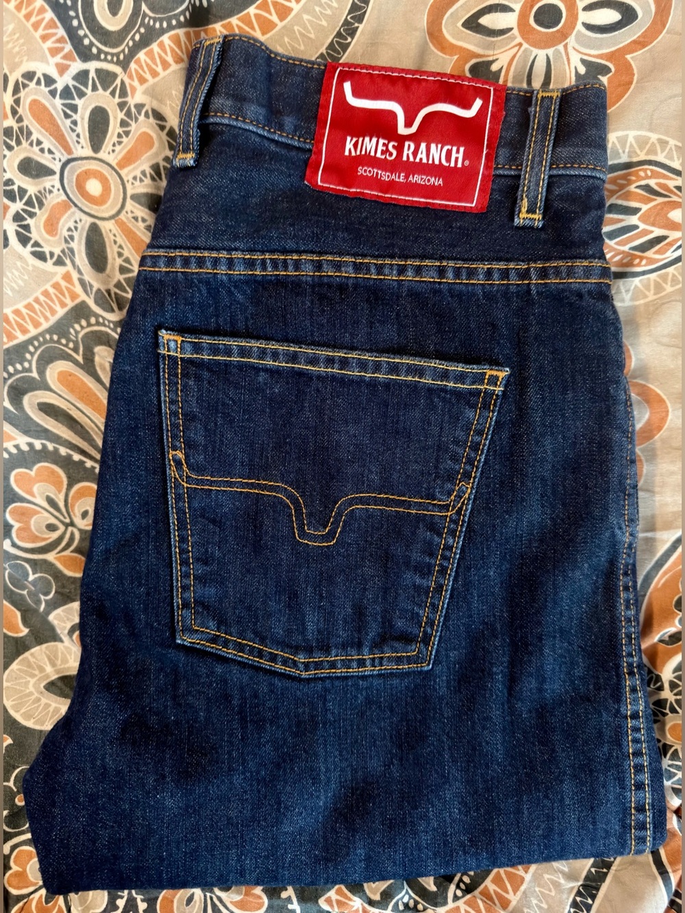 Pre-owned Kimes Ranch CAL Men's Dark Blue Denim excellent condition SIZE 33x34